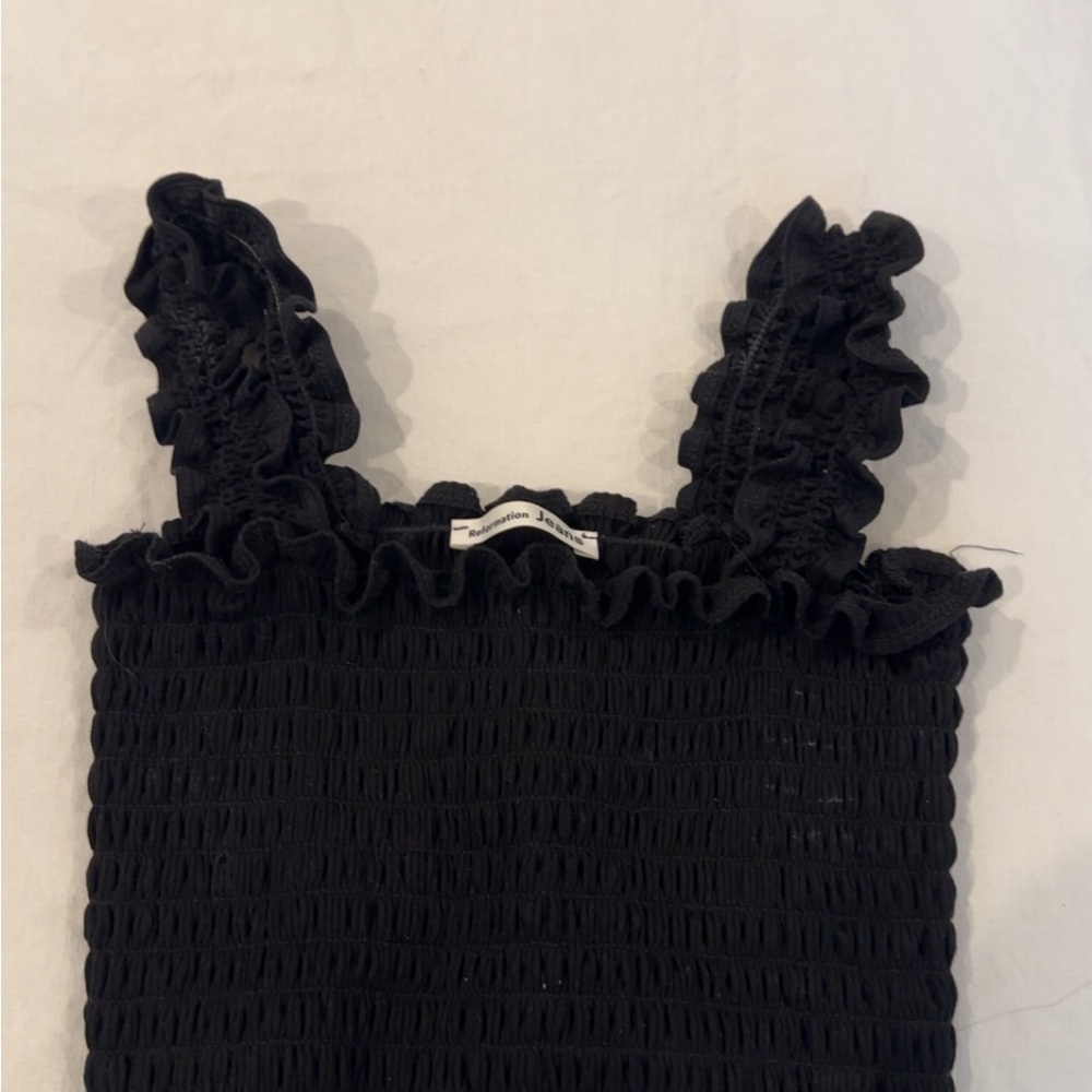 Black Smocked Sleeveless Top